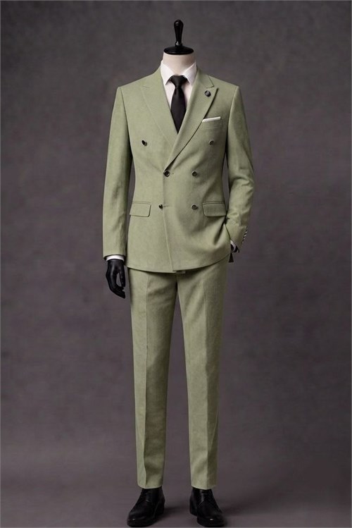 Wholesale Men's Khaki Two-Piece Suit 1701-128