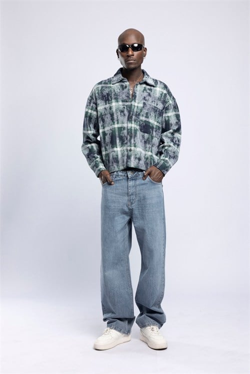 Wholesale Mens Khaki Washed Shirt 