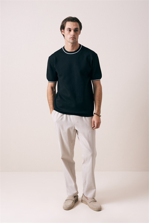 Wholesale Mens  Knit Crew-Neck T-Shirt