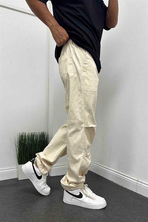 Wholesale Mens Light Beige Baggy Pants