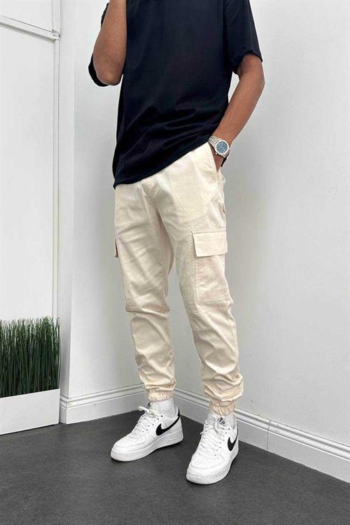Wholesale Mens Light Beige Jogger Pants