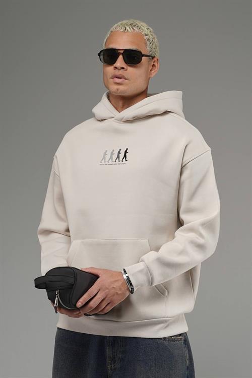 Wholesale Mens Light Beige Oversized Sweatshirt 