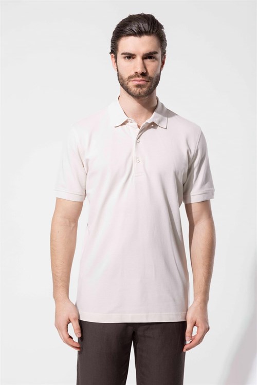 Wholesale Mens Light Beige Polo T-Shirt