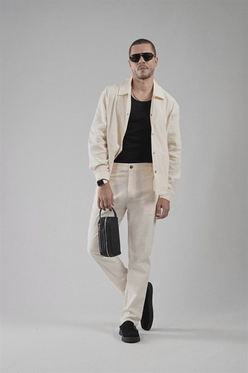 Wholesale Mens Light Beige Shirt and Pants Set