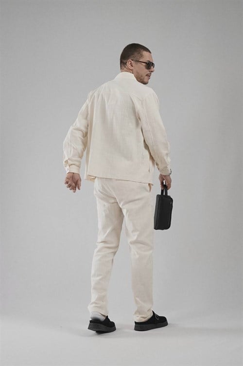 Wholesale Mens Light Beige Shirt and Pants Set