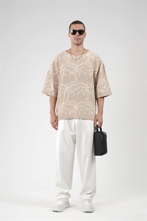 Wholesale Mens Light Beige T-Shirt