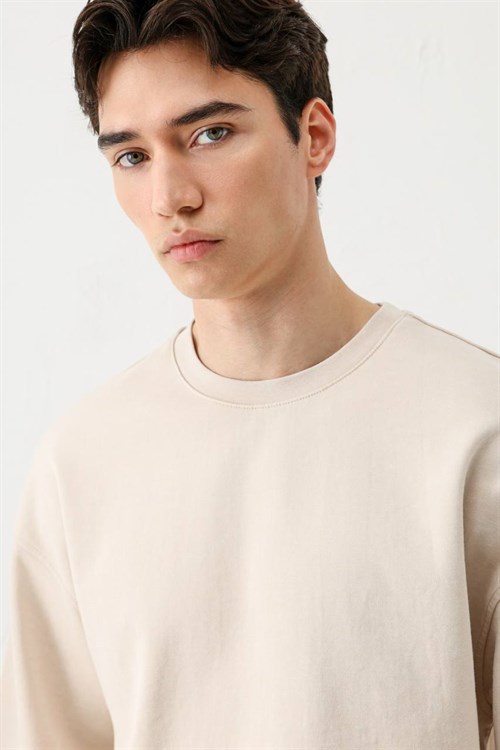Wholesale Mens Light Beige T-Shirt and Pants Set