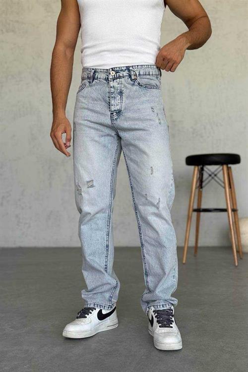 Wholesale Mens Light Blue Baggy Jeans