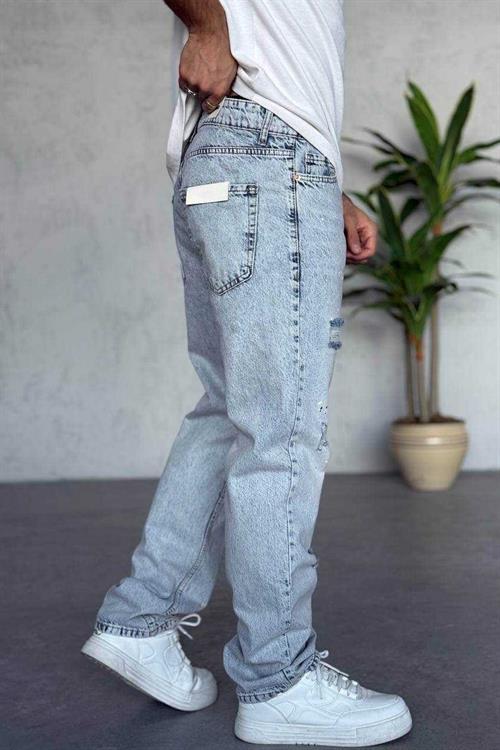 Wholesale Mens Light Blue Baggy Jeans