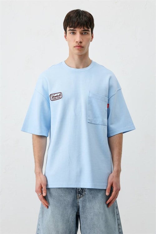 Wholesale Mens Light Blue T-Shirt