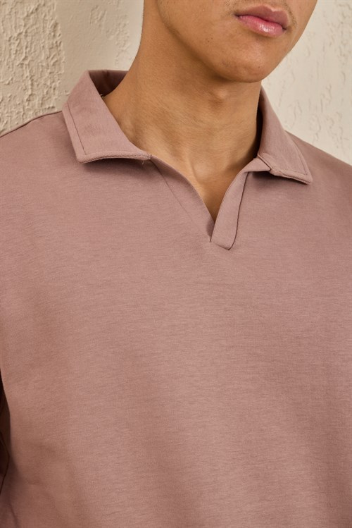 Wholesale Mens Light Brown Relax Fit Interlock Polo Shirt