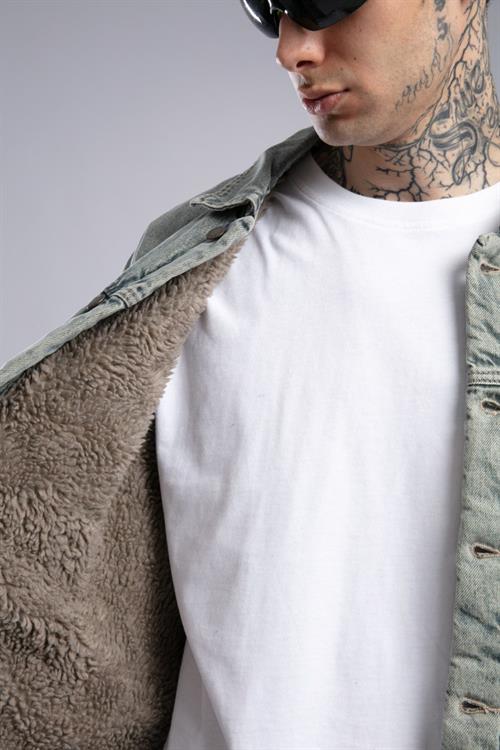 Wholesale Mens Light Gray Jean Jacket 