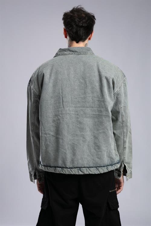 Wholesale Mens Light Gray Jean Jacket 