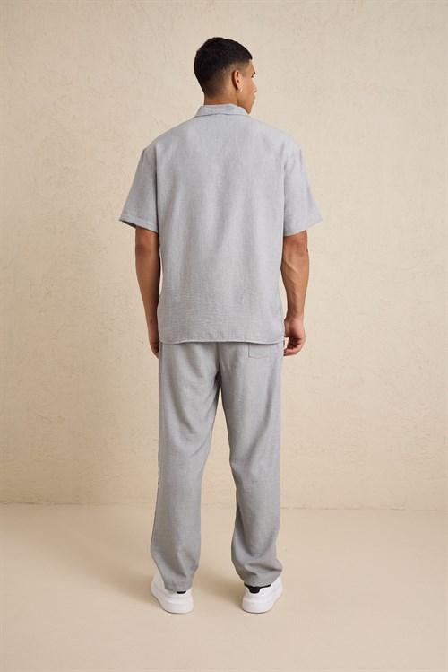 Wholesale Mens Light Gray Oversized Shirt and Pants Set