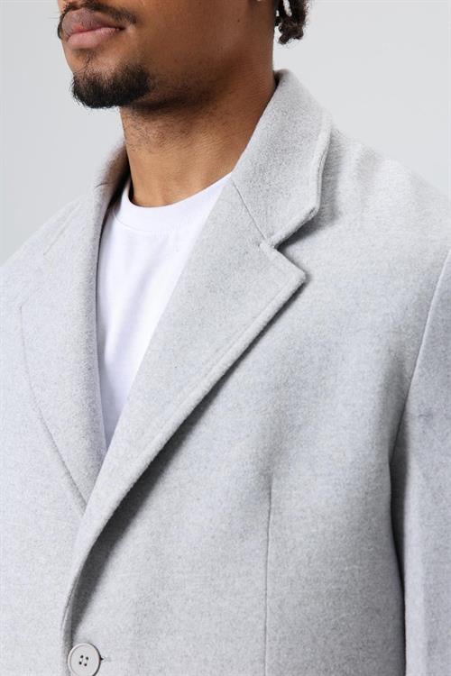 Wholesale Mens Light Gray Short Coat with Flap Pockets