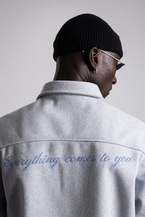 Wholesale Mens Light Gray Wool Blend Coat