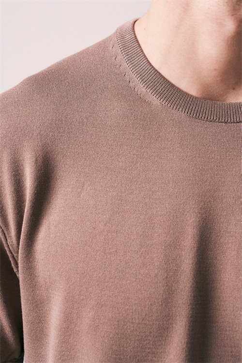Wholesale Mens Mink Knit Crew-Neck T-Shirt