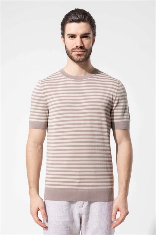 Wholesale Mens Mink Knit Crew-Neck T-Shirt