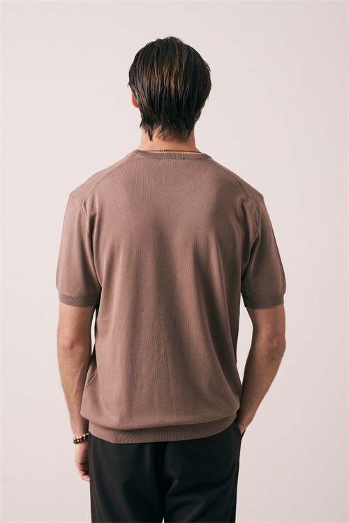 Wholesale Mens Mink Knit Crew-Neck T-Shirt