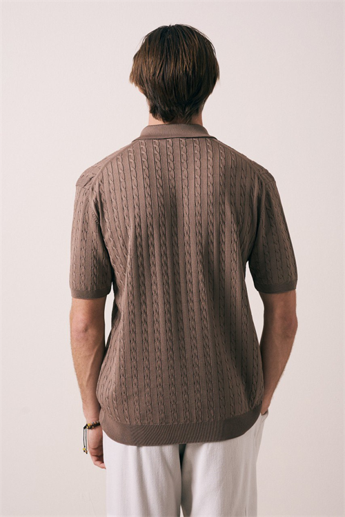 Wholesale Mens Mink Knit Polo Shirt