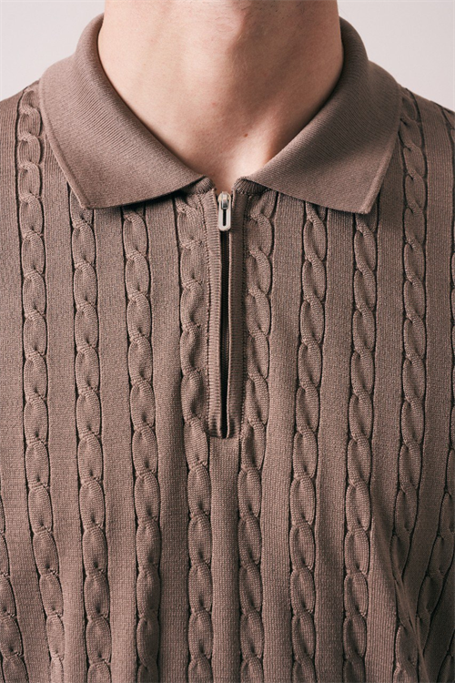 Wholesale Mens Mink Knit Polo Shirt