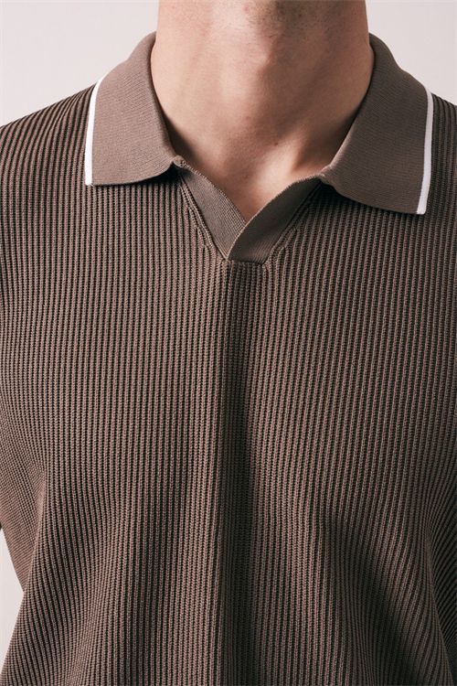 Wholesale Mens Mink Knit Polo Shirt