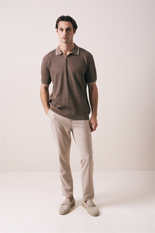 Wholesale Mens Mink Knit Polo Shirt