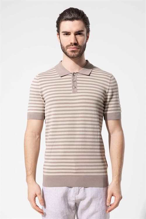 Wholesale Mens Mink Knit Polo T-Shirt