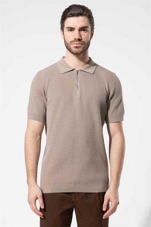 Wholesale Mens Mink Knit Polo T-Shirt