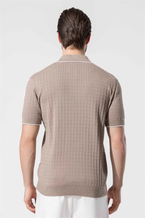 Wholesale Mens Mink Knit Polo T-Shirt