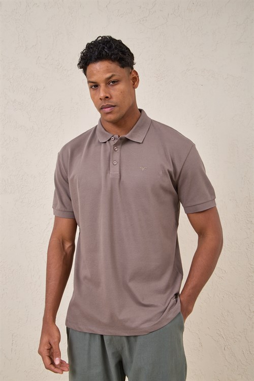 Wholesale Mens Mink Pique Fabric Polo Shirt