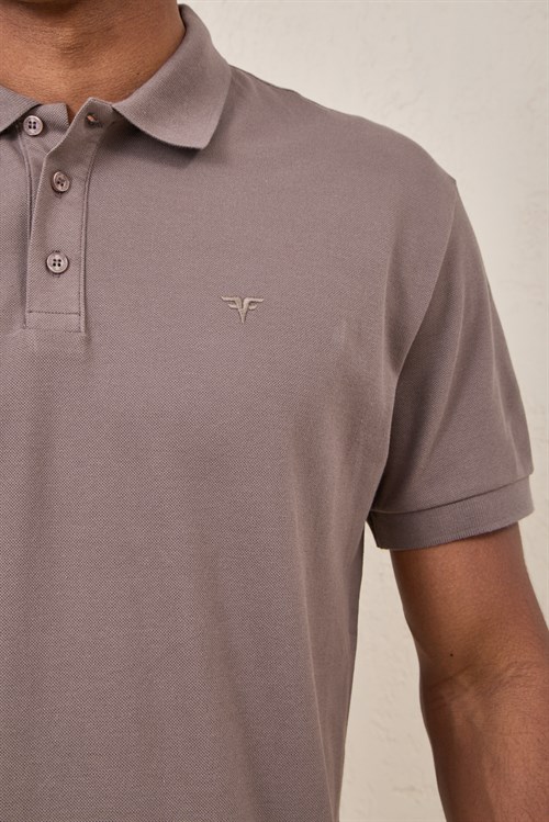 Wholesale Mens Mink Pique Fabric Polo Shirt