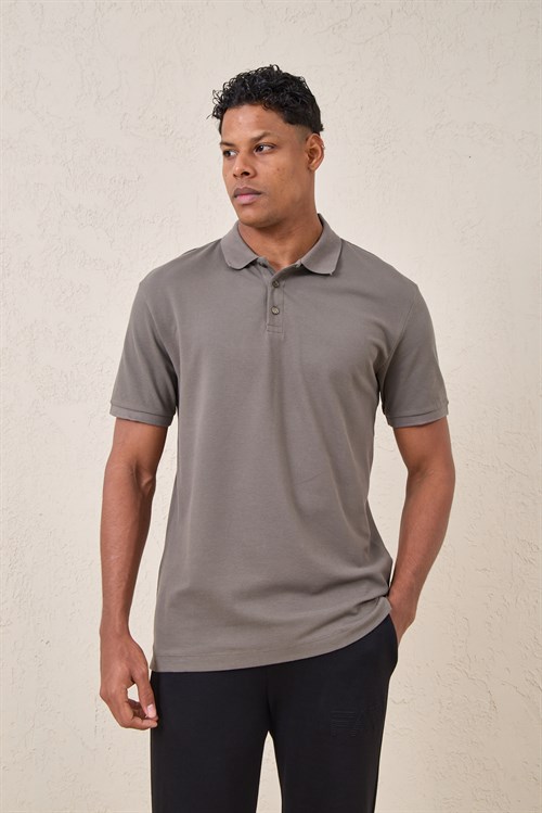 Wholesale Mens Mink Pique Fabric Polo Shirt