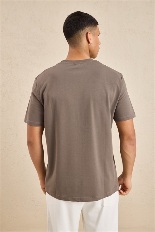 Wholesale Mens Mink Regular Fit Basic Crew-Neck T-Shirt