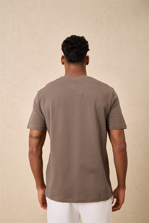 Wholesale Mens Mink Regular Fit Printed French Terry T-Shirt