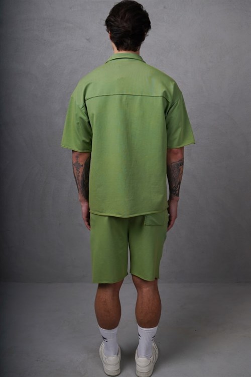 Wholesale Mens Pistachio Shirt and Shorts Set