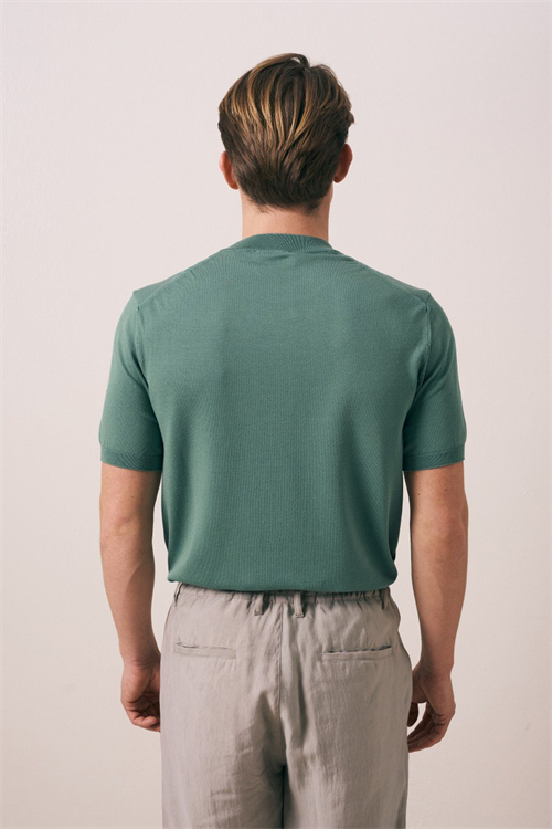 Wholesale Mens Mint Knit Crew-Neck T-Shirt