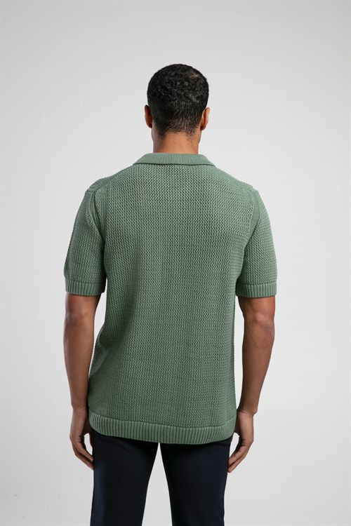Wholesale Mens Mint Knit Polo Shirt