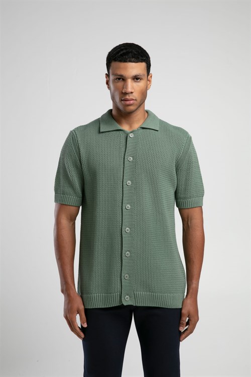 Wholesale Mens Mint Knit Polo Shirt