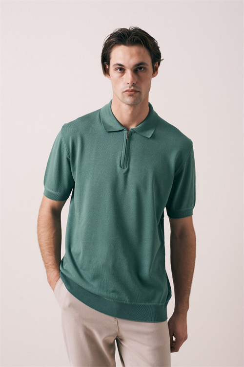 Wholesale Mens Mint Knit Polo Shirt