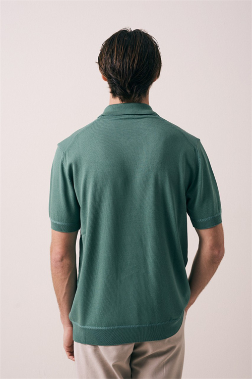 Wholesale Mens Mint Knit Polo Shirt