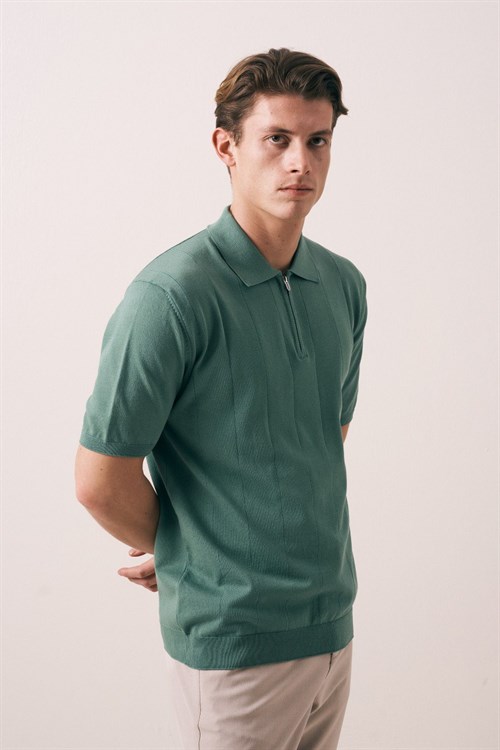 Wholesale Mens Mint Knit Polo T-Shirt