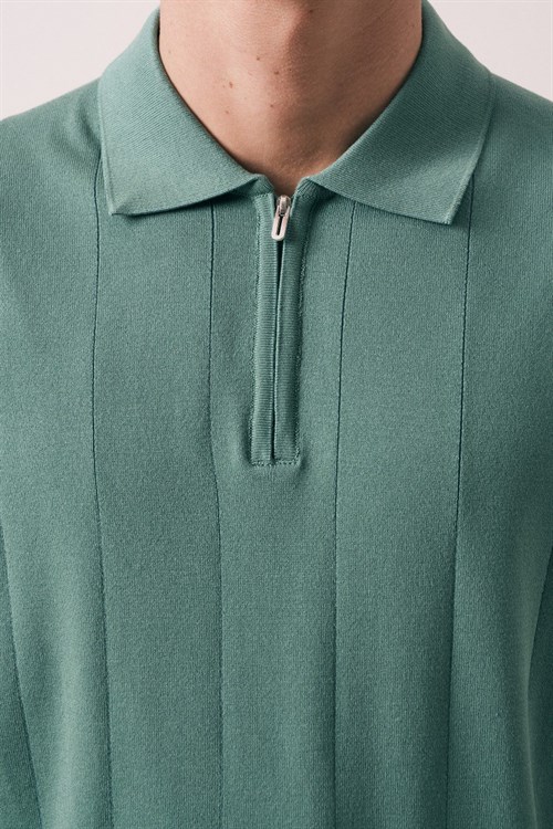 Wholesale Mens Mint Knit Polo T-Shirt