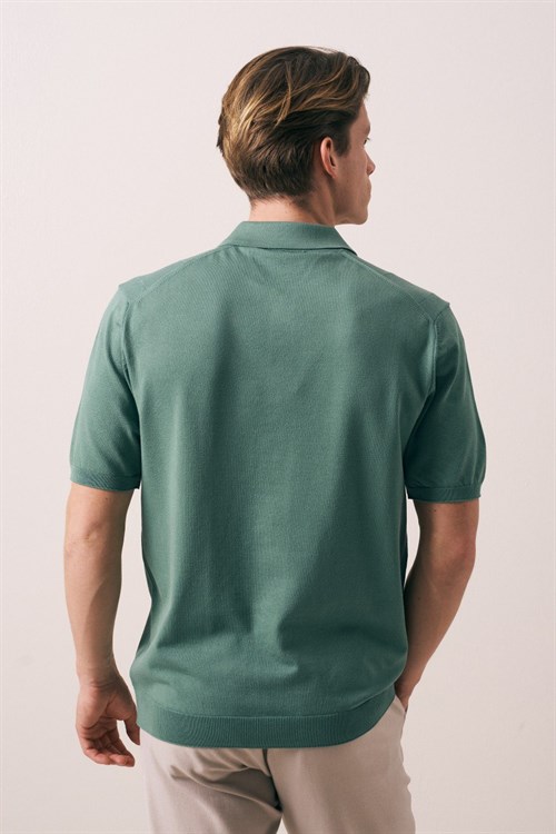 Wholesale Mens Mint Knit Polo T-Shirt