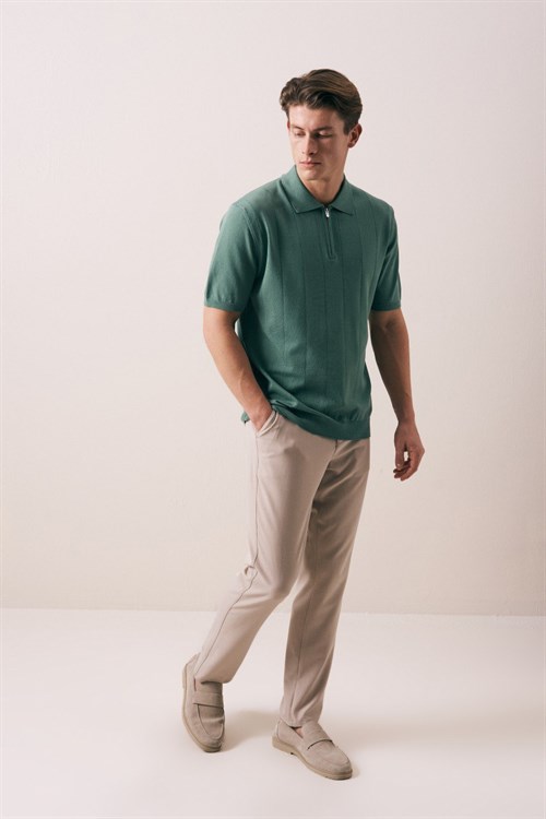 Wholesale Mens Mint Knit Polo T-Shirt