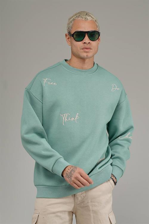 Wholesale Mens Mint Oversized Sweatshirt