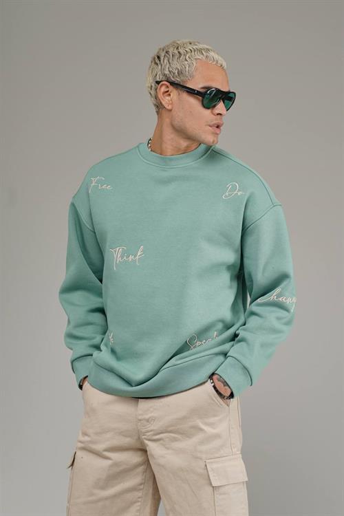 Wholesale Mens Mint Oversized Sweatshirt