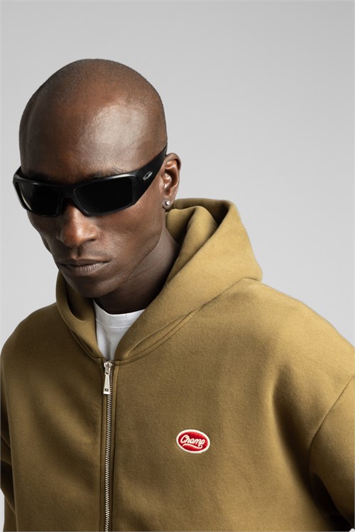 Wholesale Mens Mustard Embroidered Sweatshirt 