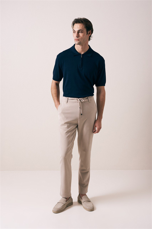 Wholesale Mens Navy Knit Polo Shirt