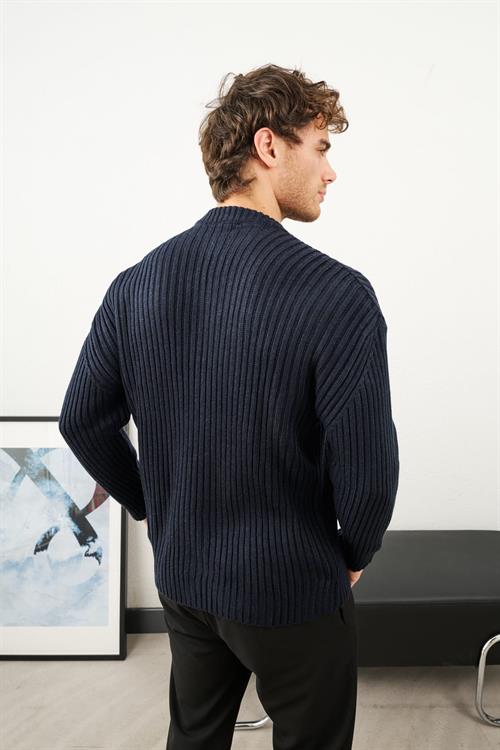 Wholesale Mens Navy Knit Sweater